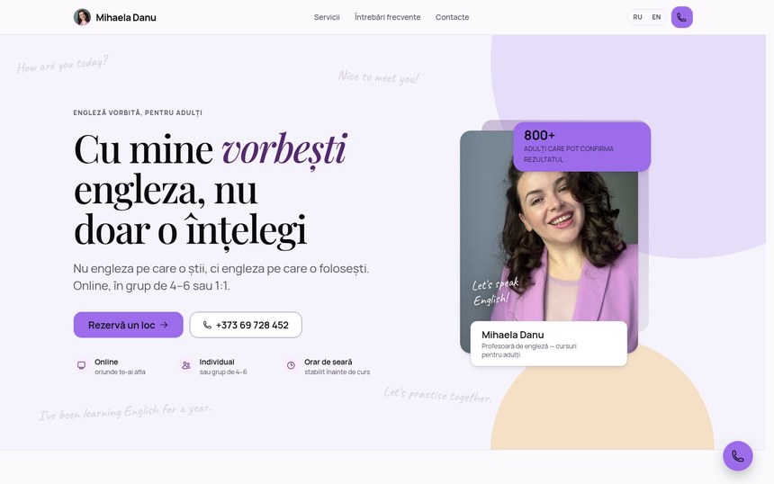 Profesoară de engleză — desktop